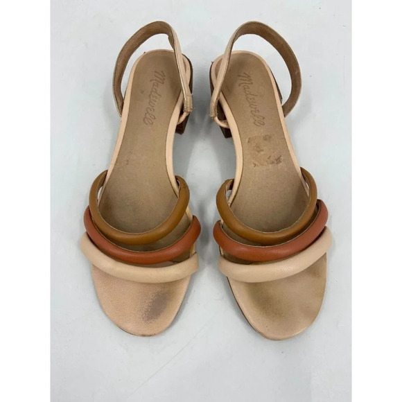 Madewell Women's Addie Slingback Leather Sandals Peach Multi Size 6 - Picture 9 of 13